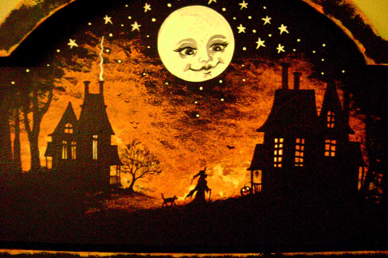 Witch with Cat and Moon