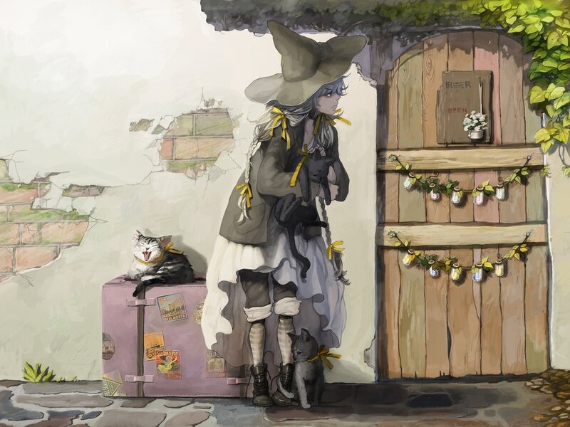 Witch with Cats