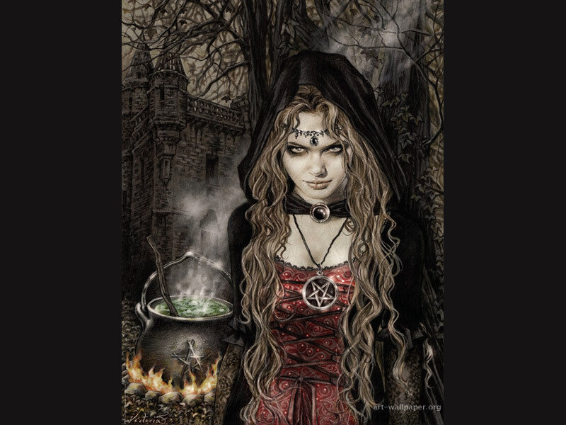 Witch with Cauldron — Black