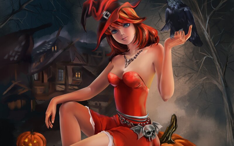 Witch with Crow
