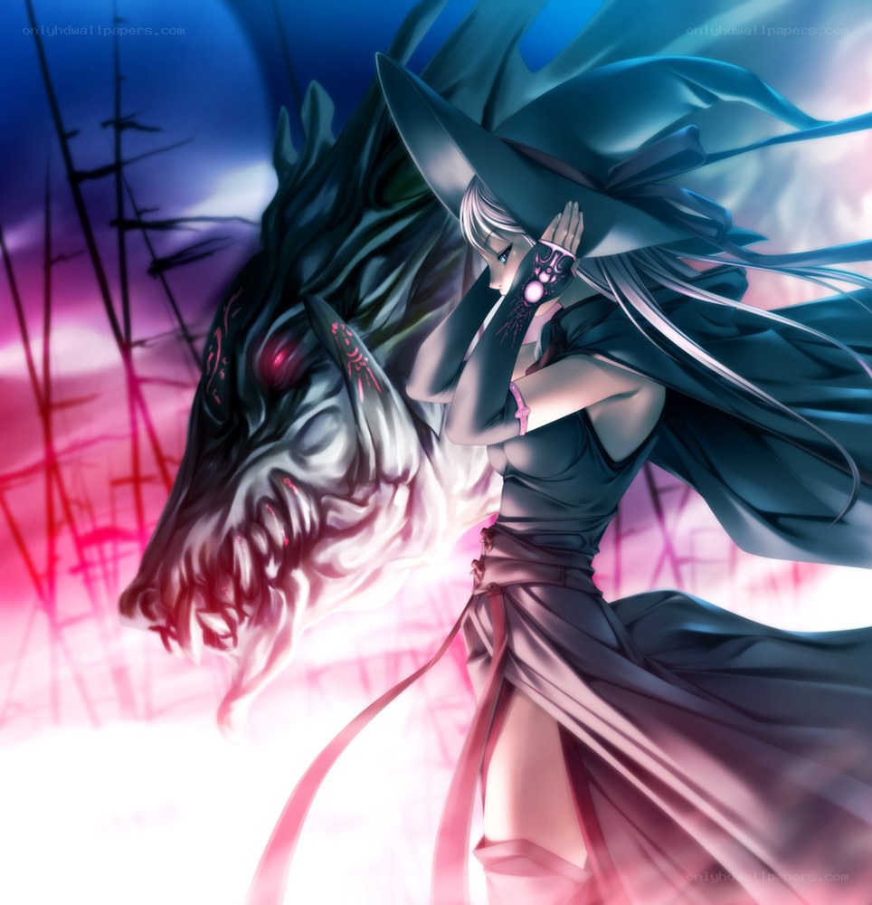witch with dark dragon