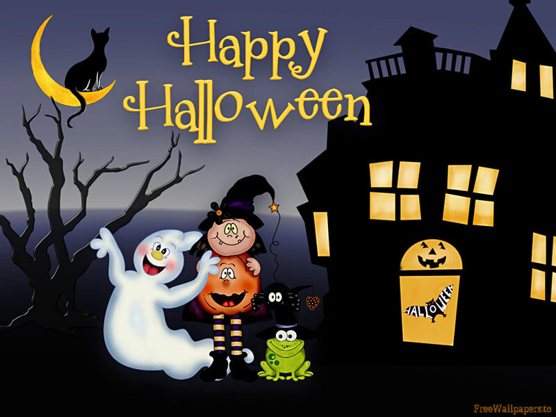 Witch with Ghost and Frog