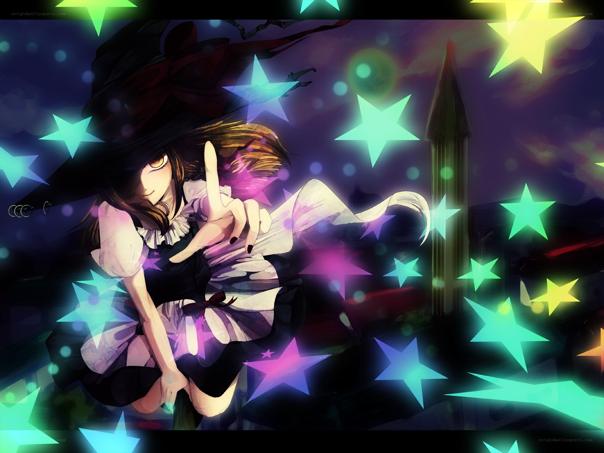 witch with glowing stars