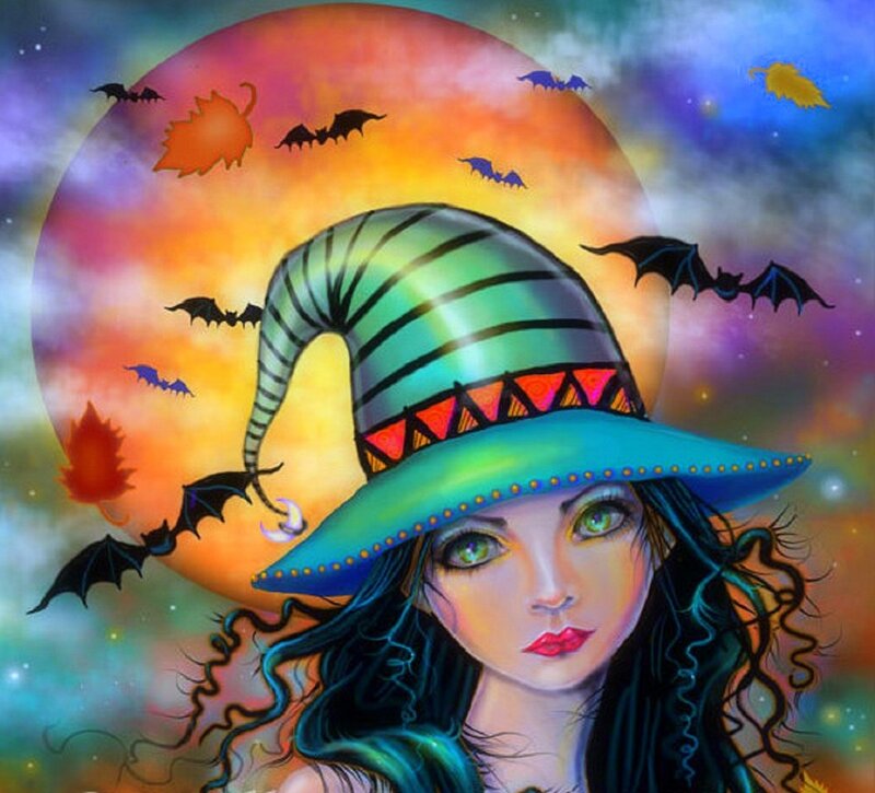 Witch with Green Hat