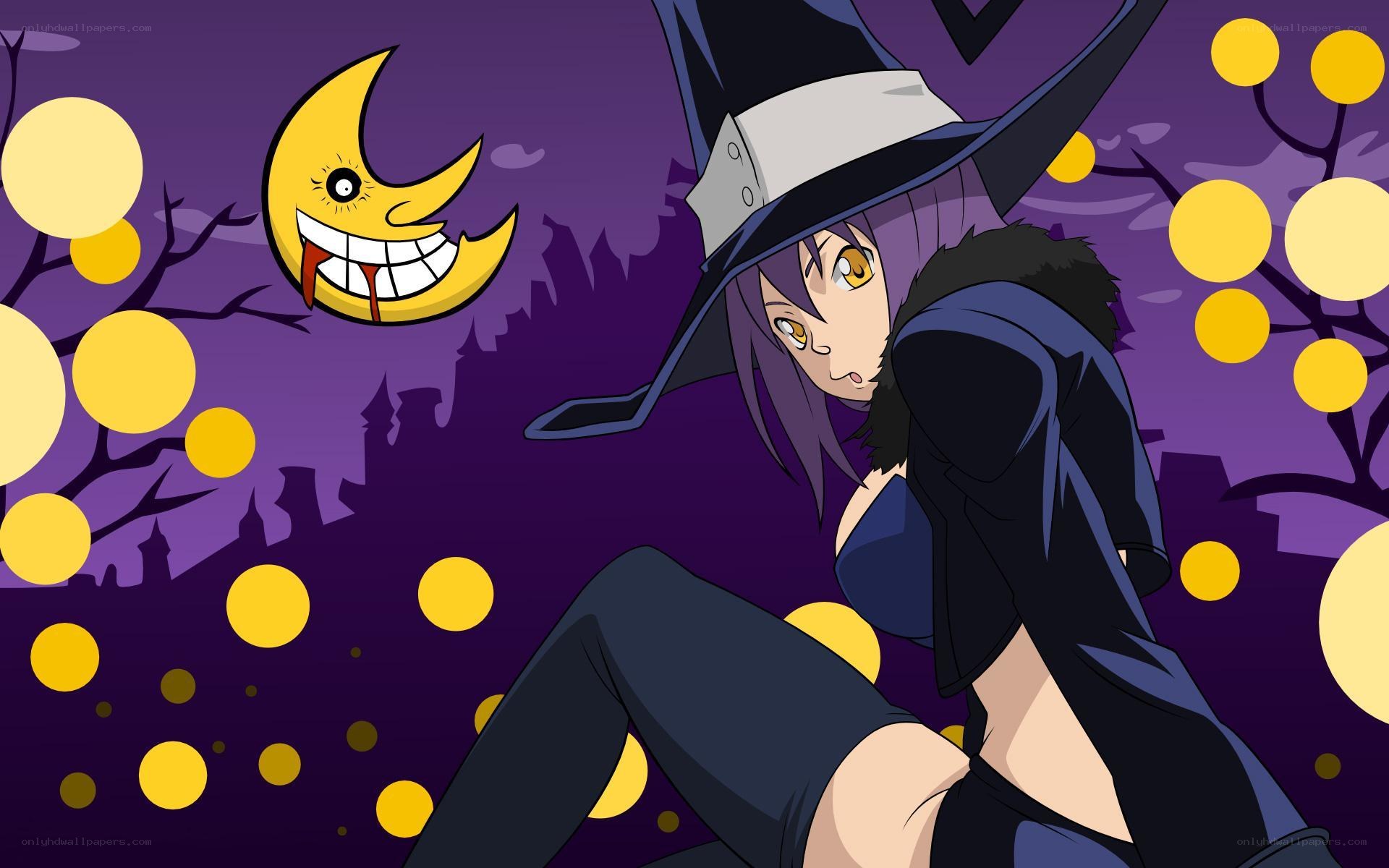 witch with grinning moon