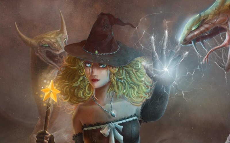 Witch with Lightning Magic