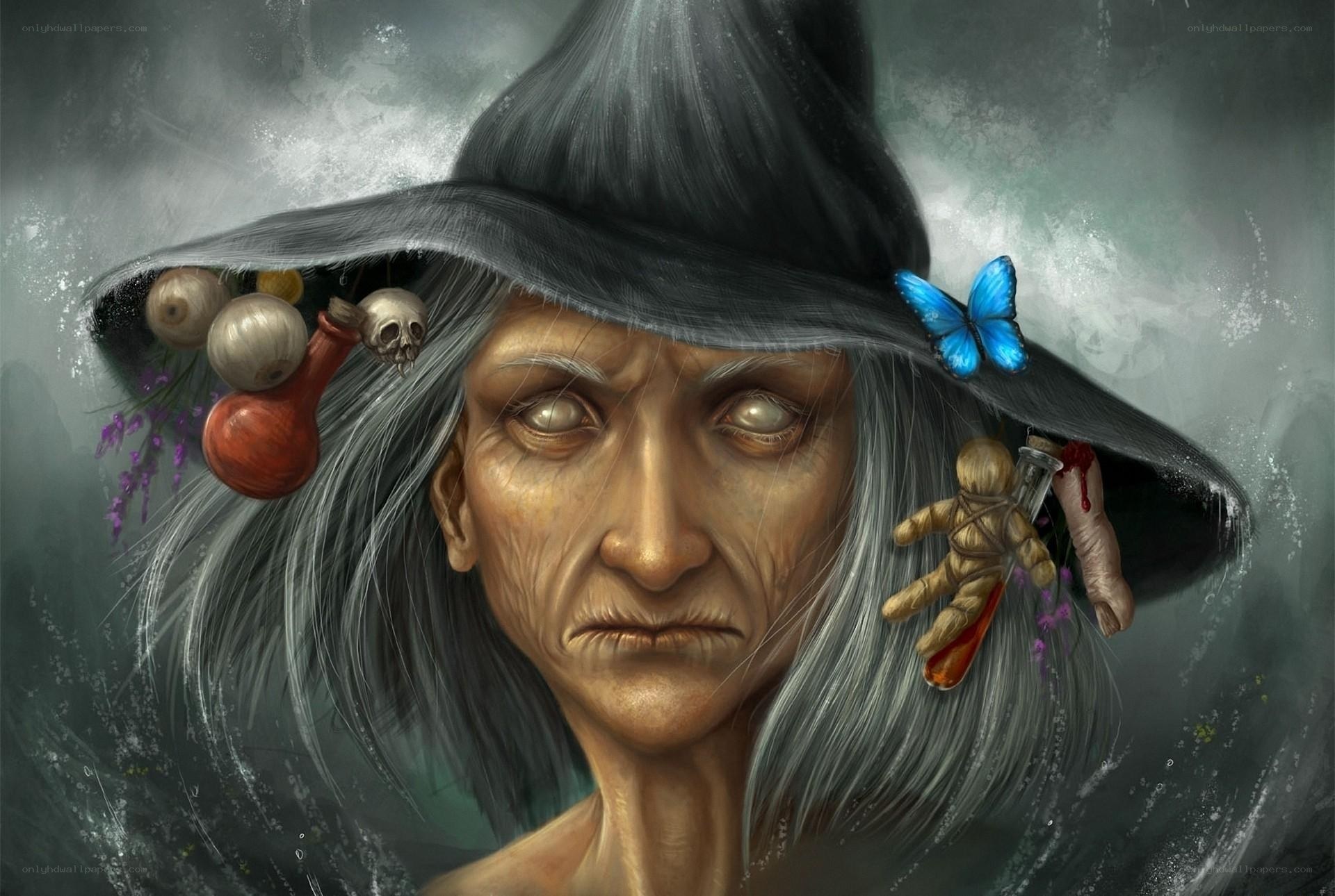 Witch with magical items