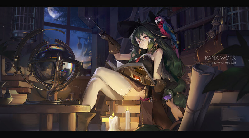 Witch with Parrot