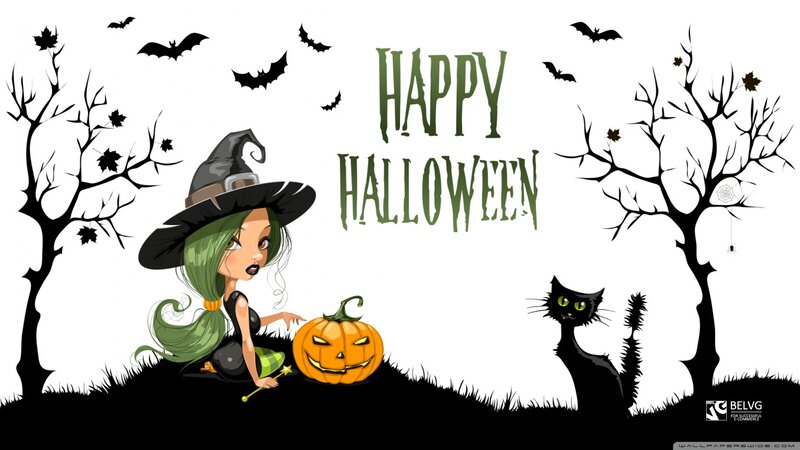 Witch with Pumpkin — Black, Festive