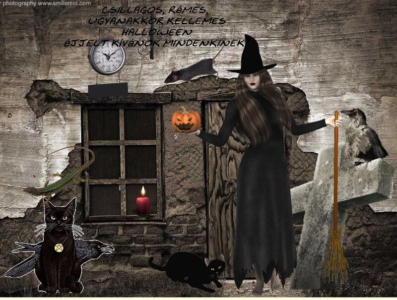 Witch with Pumpkin — Black