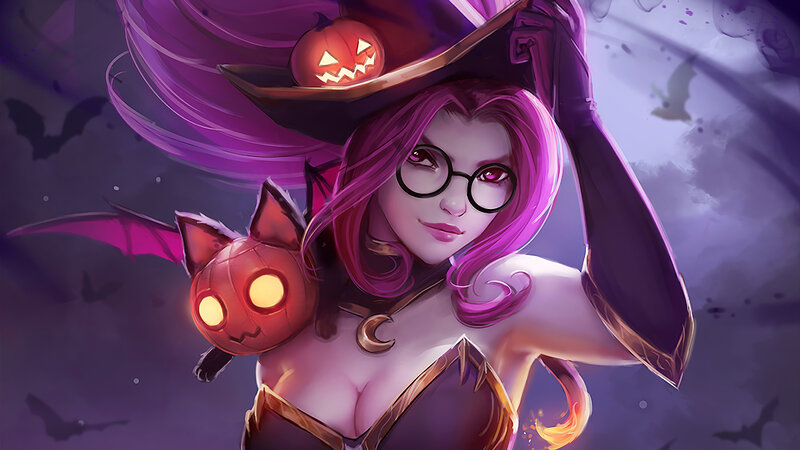 Witch with Pumpkin Companion