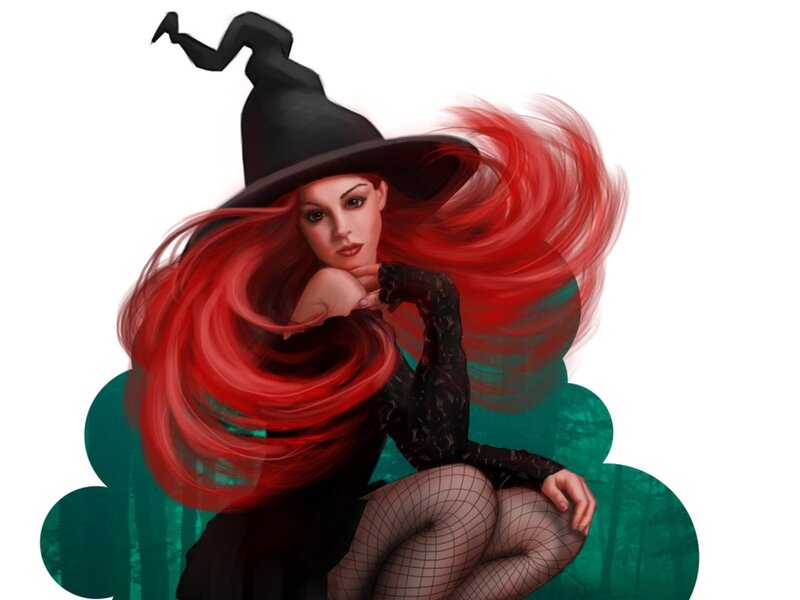 Witch with Red Hair — Dramatic