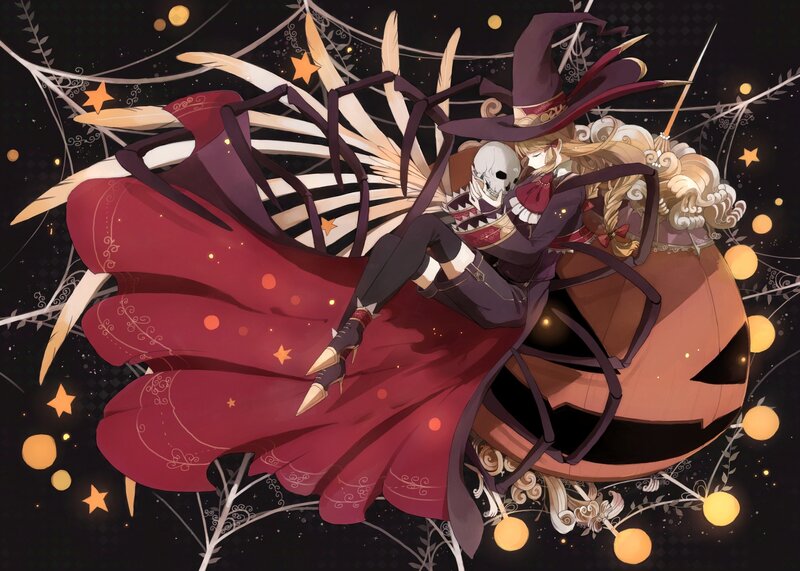witch with skeleton companion