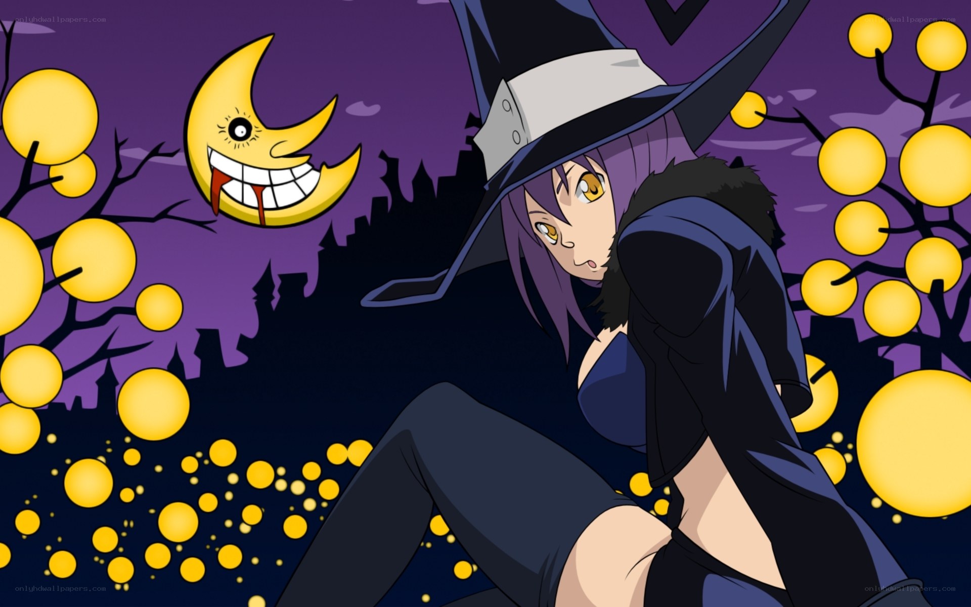 witch with smiling moon