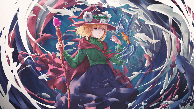 Witch with Staff and Bird