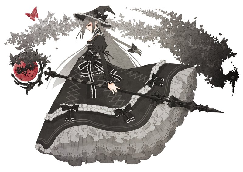 Witch with Staff — Black