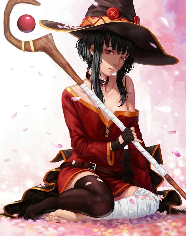 Witch with Staff — Red