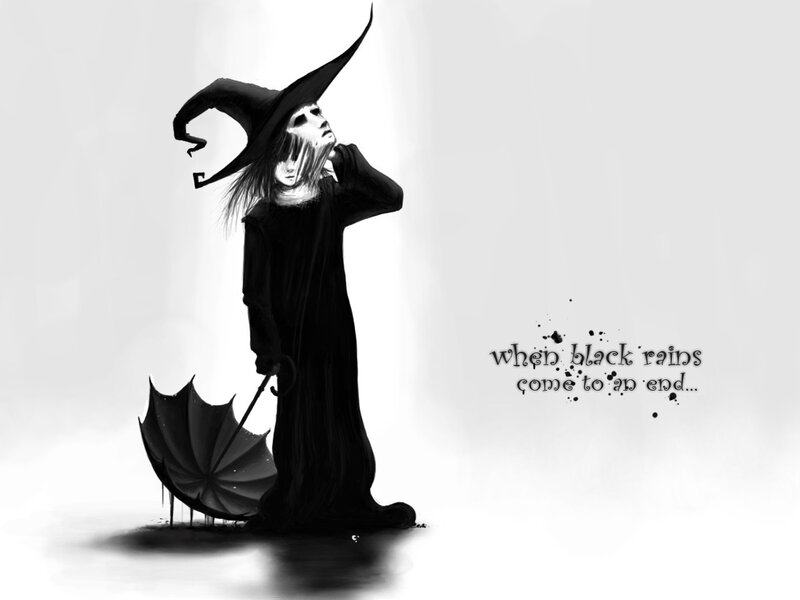 witch with umbrella