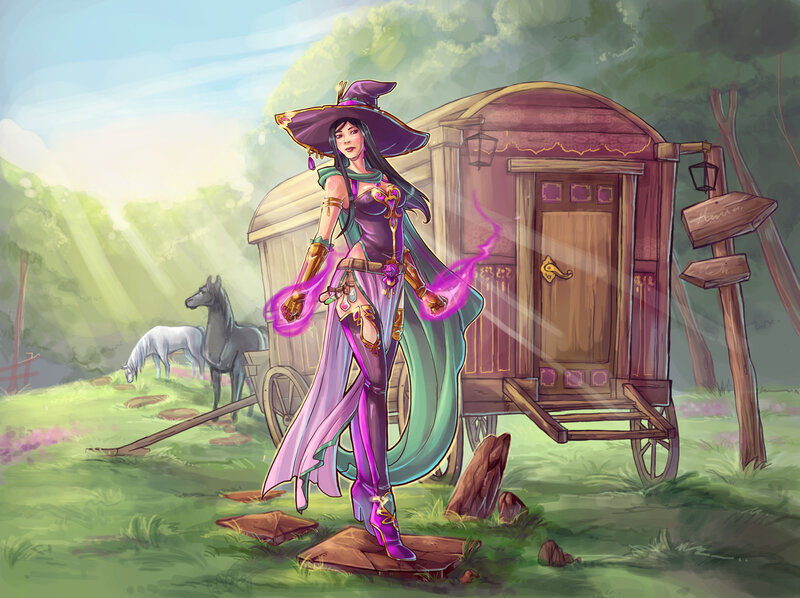 Witch with Wagon