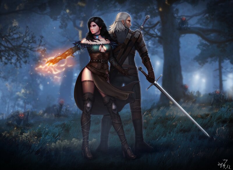 Witcher and Sorceress — Blue
