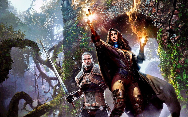 Witcher and Sorceress — Green, Dramatic