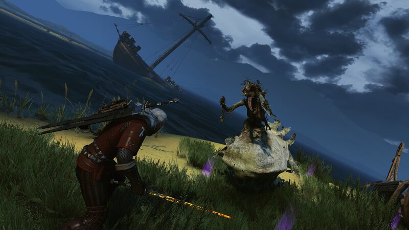 Witcher Fighting Monster — Blue