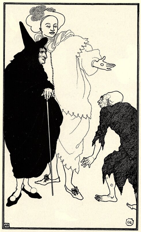Witches and a ghostly figure