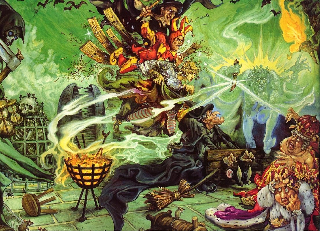 Witches' battle in a haunted castle