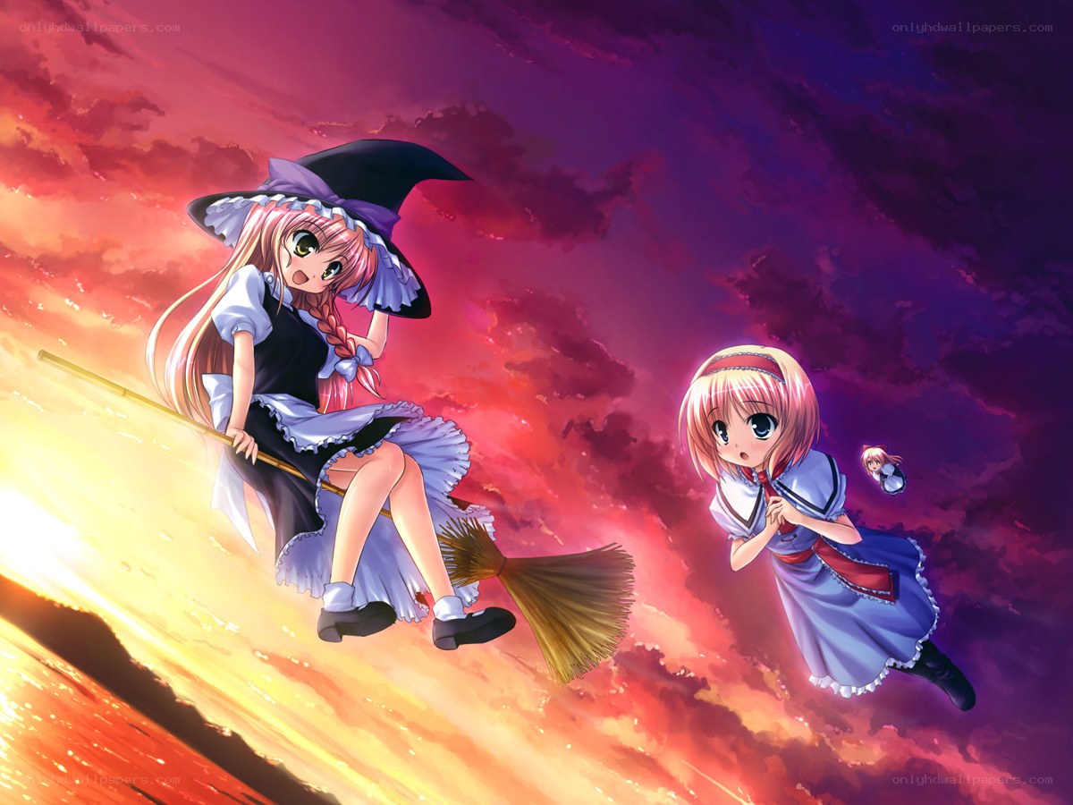 witches flying on broomsticks