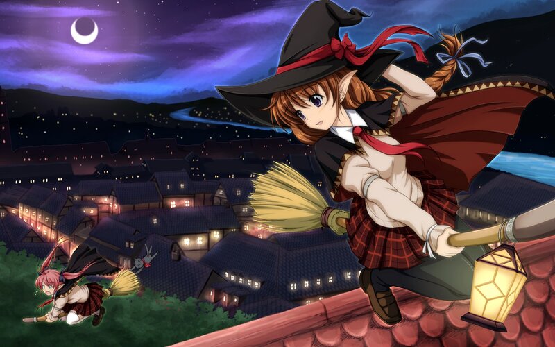 Witches on Broomsticks — Purple