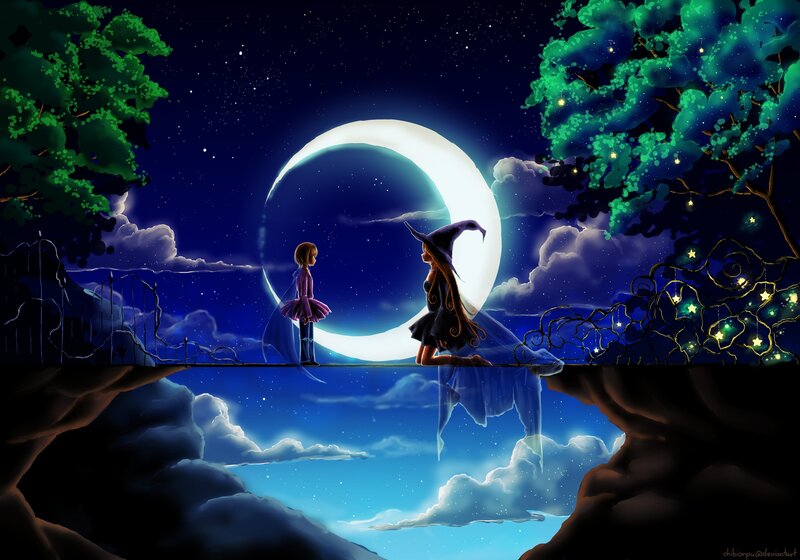 Witches under the crescent moon