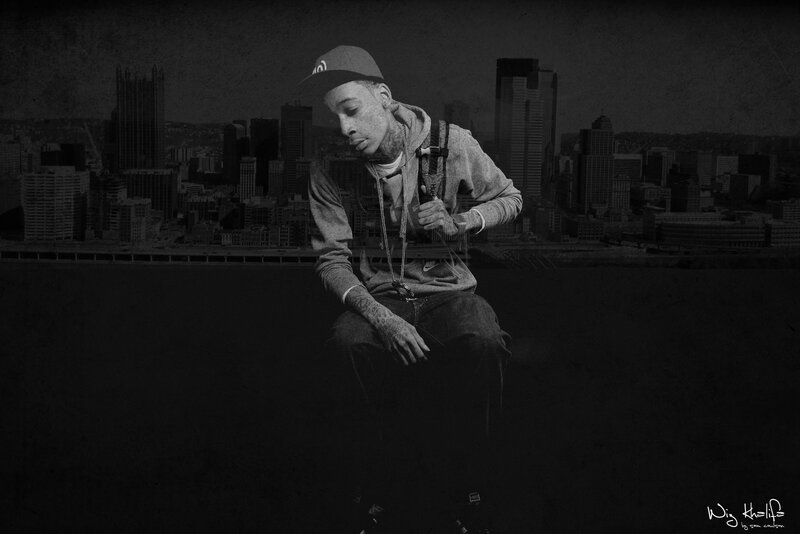 Wiz Khalifa in black and white