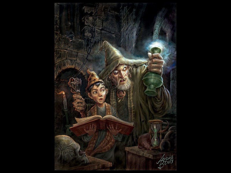 Wizard and Boy in Dungeon