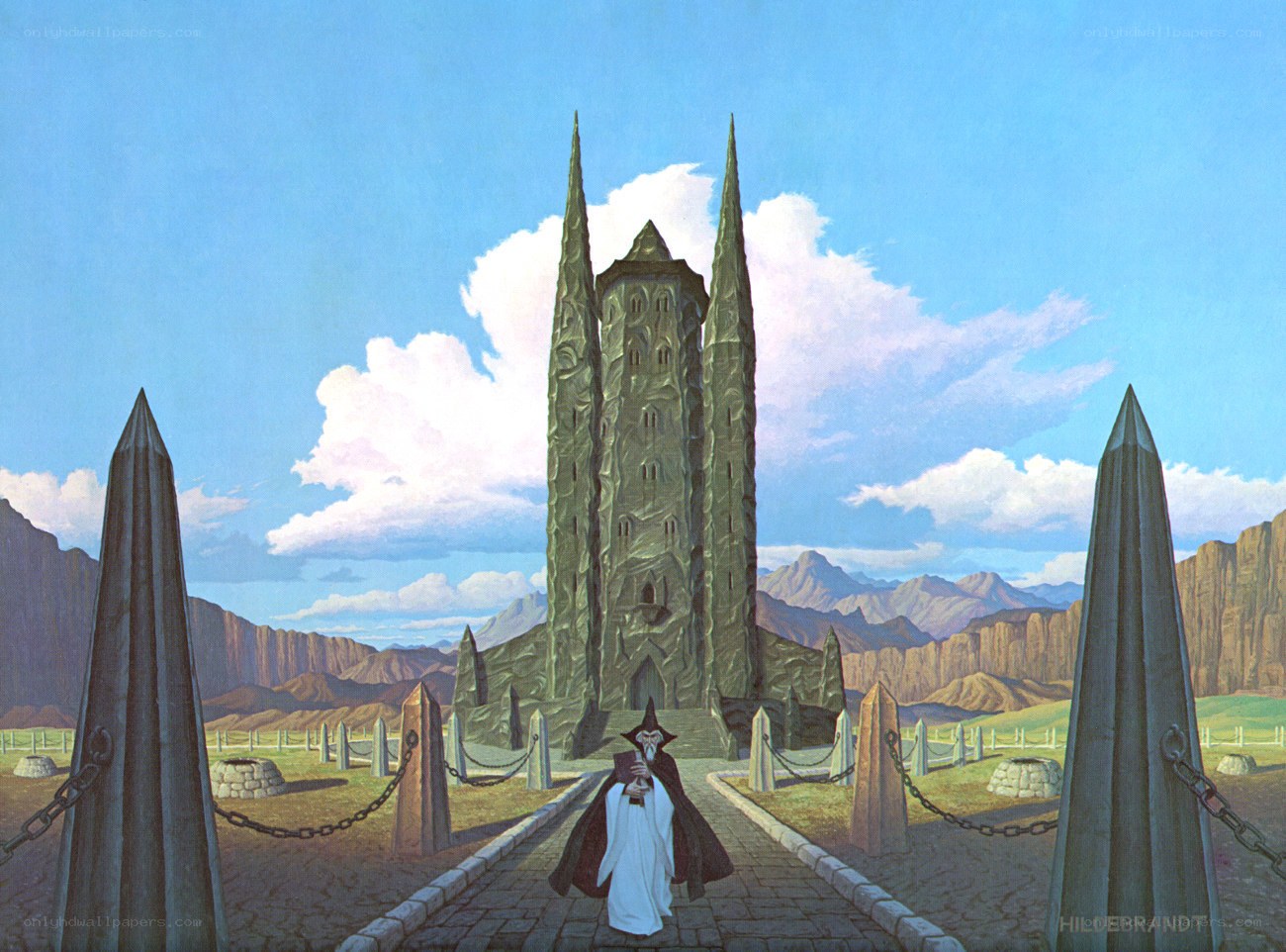 Wizard at a castle entrance