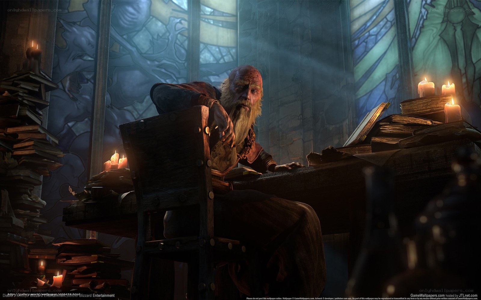 wizard at a study desk