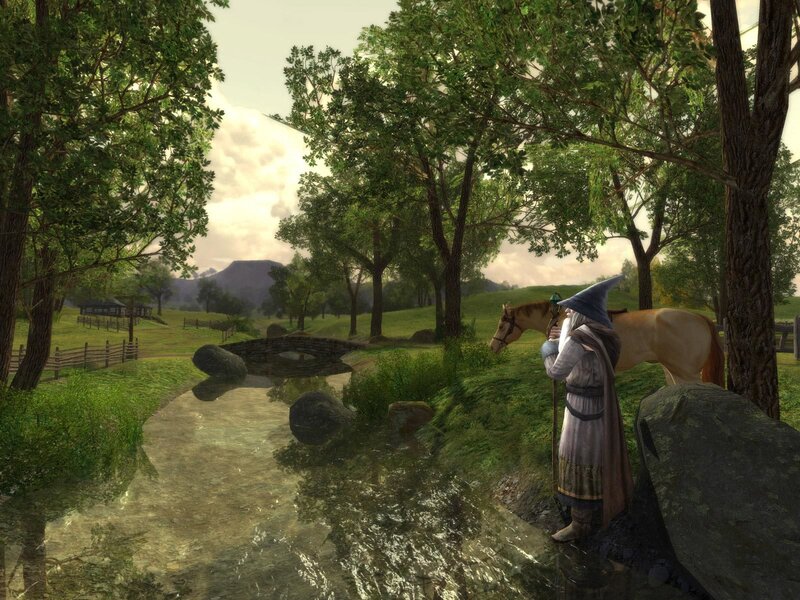 wizard by a stream