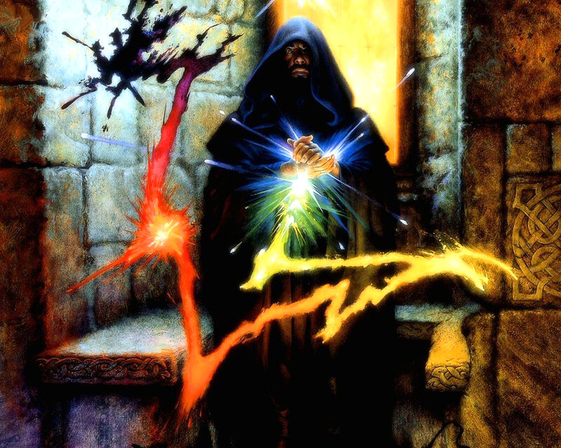 Wizard casting a spell
