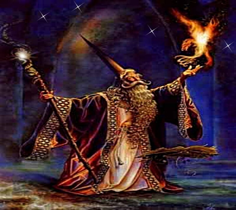 Wizard casting a spell