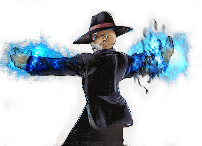 wizard casting blue spell