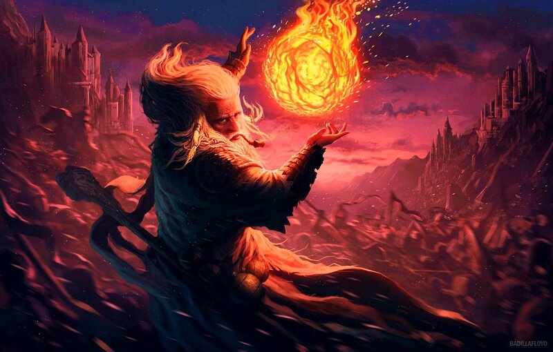 Wizard Casting Fireball