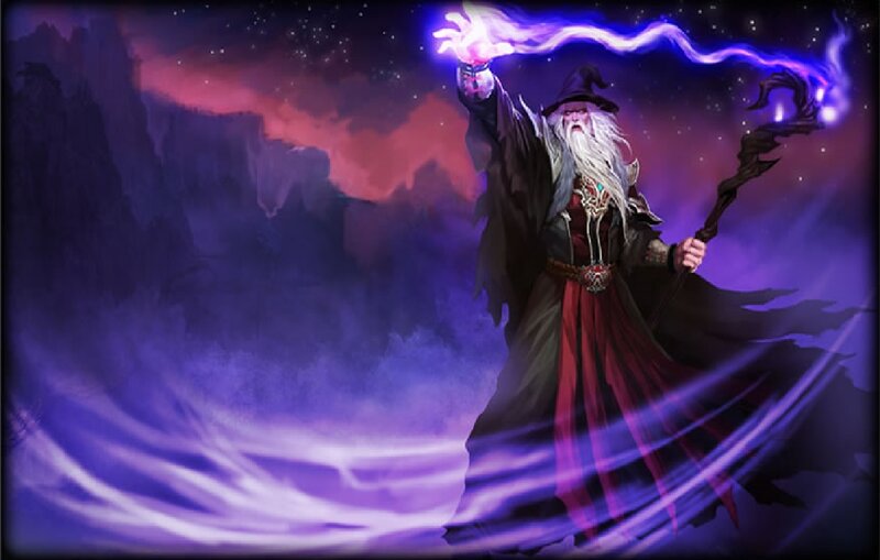 Wizard Casting Spell — Purple, Dramatic, Night, Digital Art