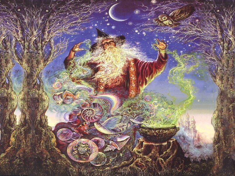 Wizard Casting Spell — Purple