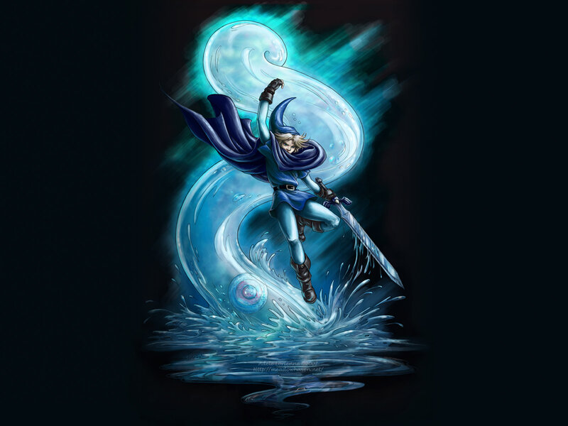 Wizard casting water spell