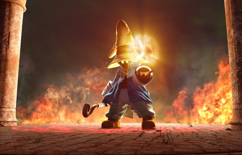 Wizard Character Casting Spell — Orange