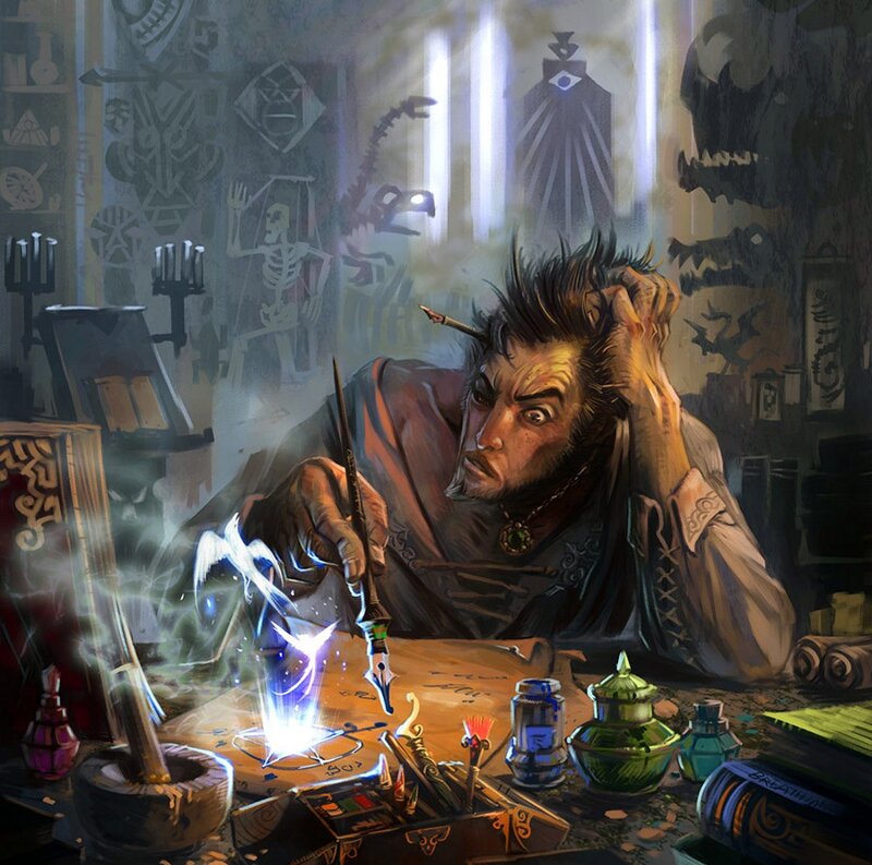 Wizard crafting a spell