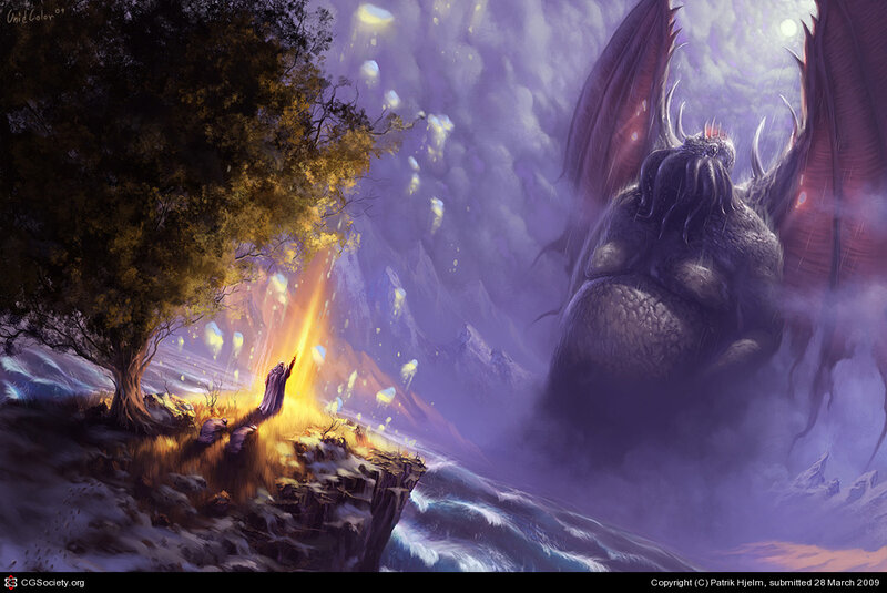 Wizard Facing Dragon