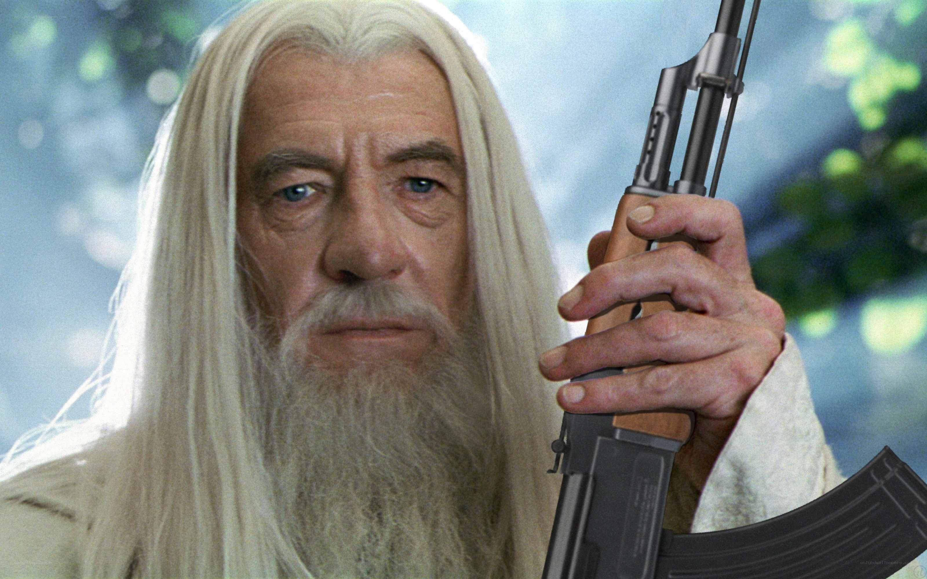 wizard holding rifle