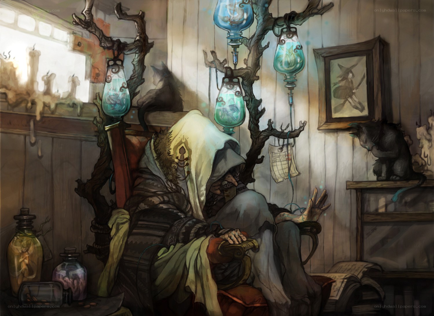 Wizard in a cozy study