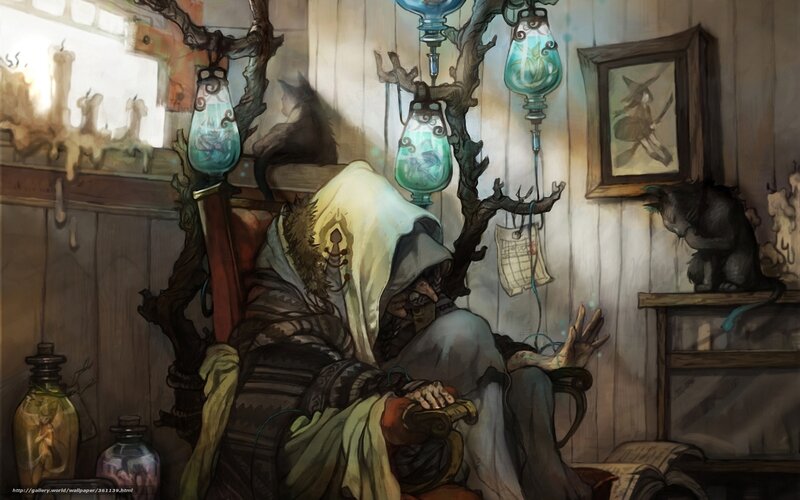 Wizard in a cozy study
