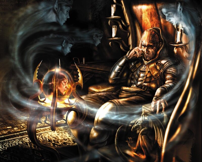 Wizard in a dark chamber